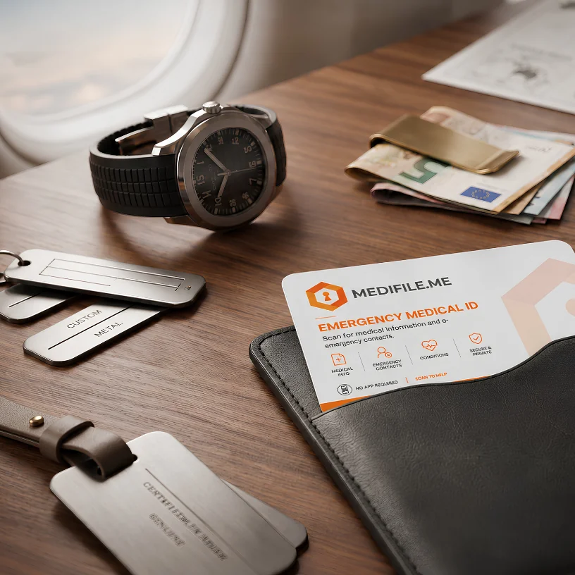MEDIFILE.ME emergency medical ID card ready for daily carry